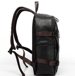 image-Large Fashion Style Leather Outdoor Backpack For Young Men