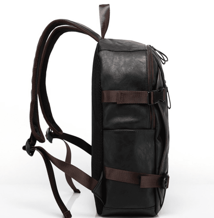 image-Large Fashion Style Leather Outdoor Backpack For Young Men