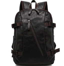 image-Large Fashion Style Leather Outdoor Backpack For Young Men