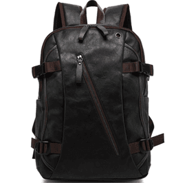 image-Large Fashion Style Leather Outdoor Backpack For Young Men