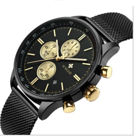 image-Multi-function Sports Mesh Belt Quartz Watch For Men