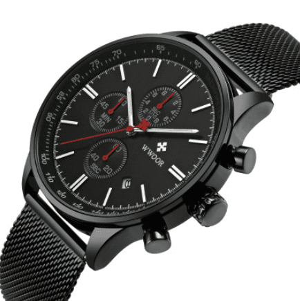 image-Multi-function Sports Mesh Belt Quartz Watch For Men