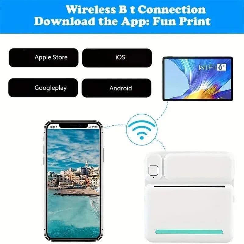 image-MINI Print Portable Thermal Printer Photo Pocket Thermal Label Printer