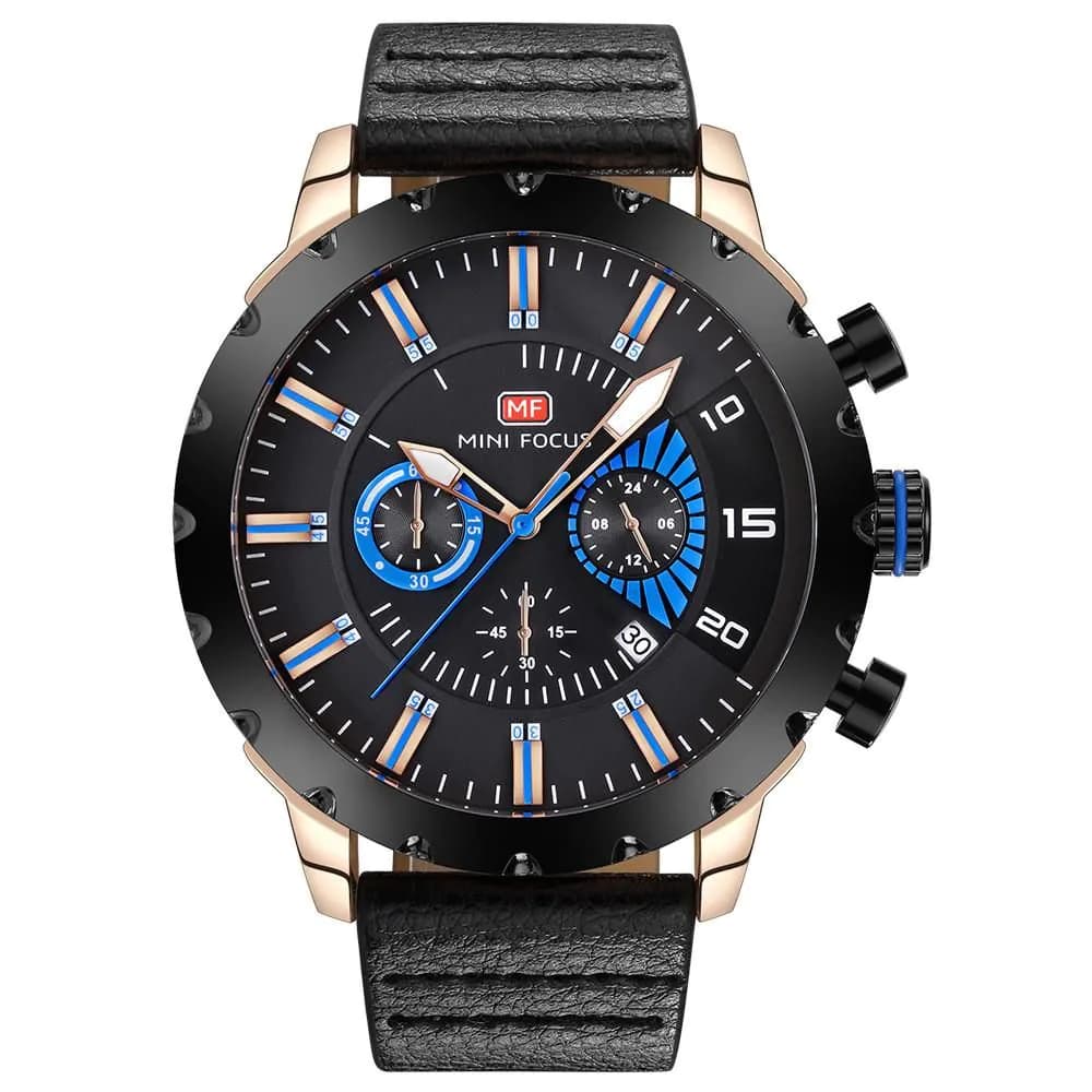 image-Luminous Waterproof Leather Quartz Watch For Men
