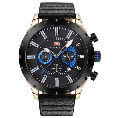 image-Luminous Waterproof Leather Quartz Watch For Men