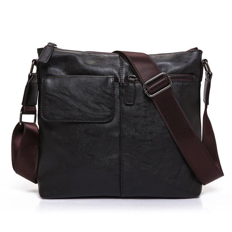 image-Fashion PU Crossbody Messenger Bag For Men