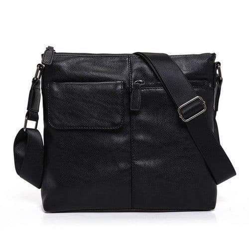 image-Fashion PU Crossbody Messenger Bag For Men