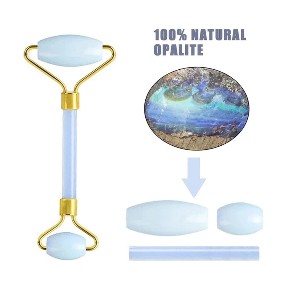 image-Nature Jade Facial Massage Roller Jade Gouache Stone Face Lifting Tool