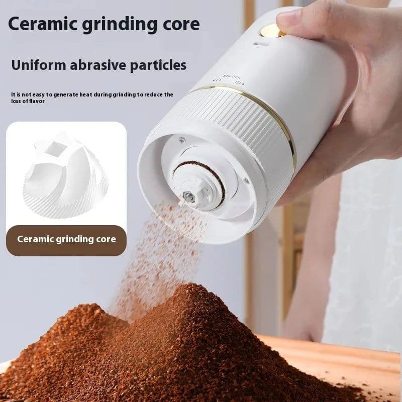 image-Portable Electric Coffee Grinder Adjustable Grinding Thickness Ceramic
