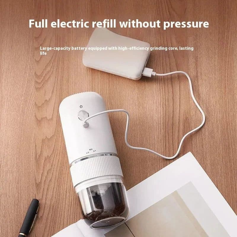 image-Portable Electric Coffee Grinder Adjustable Grinding Thickness Ceramic