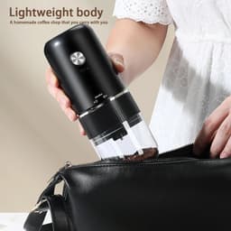 image-Portable Electric Coffee Grinder Adjustable Grinding Thickness Ceramic