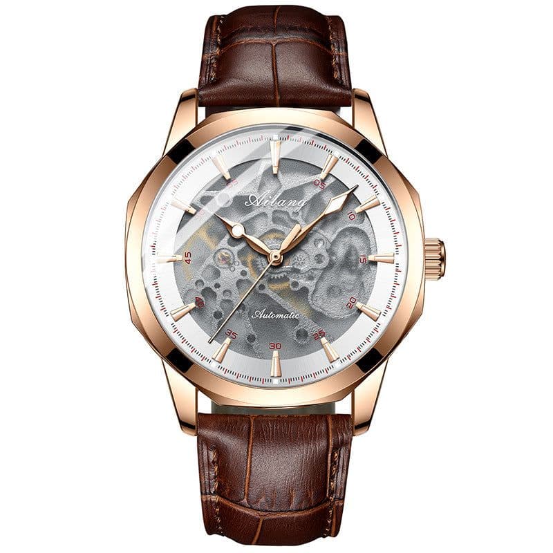 image-Men's Casual Automatic Hollow Mechanical Watch