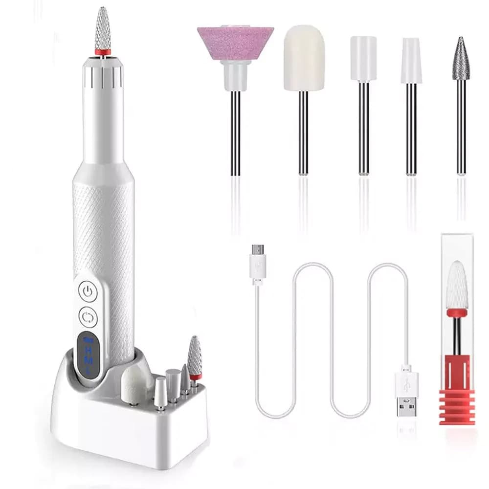 image-Electric Nail Drill Machine with Charging Base Electric Nail Sander