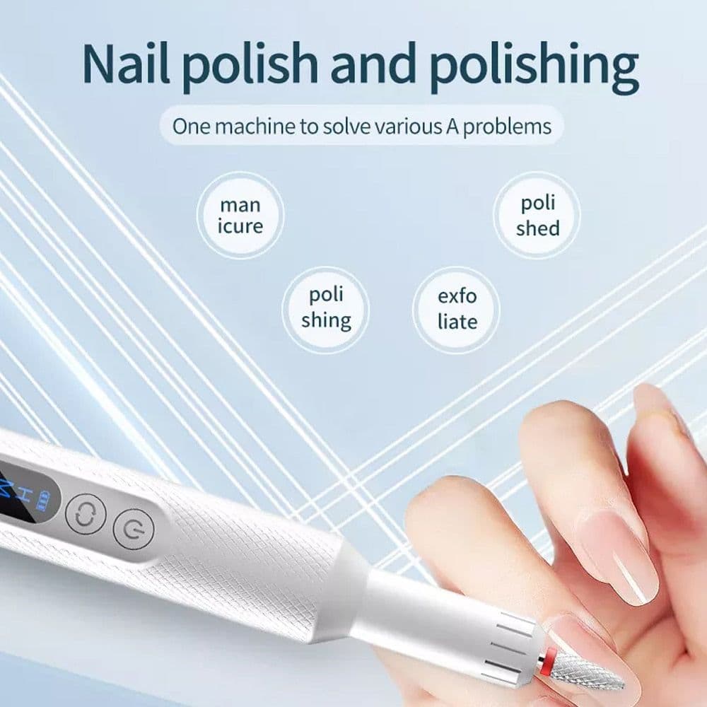 image-Electric Nail Drill Machine with Charging Base Electric Nail Sander