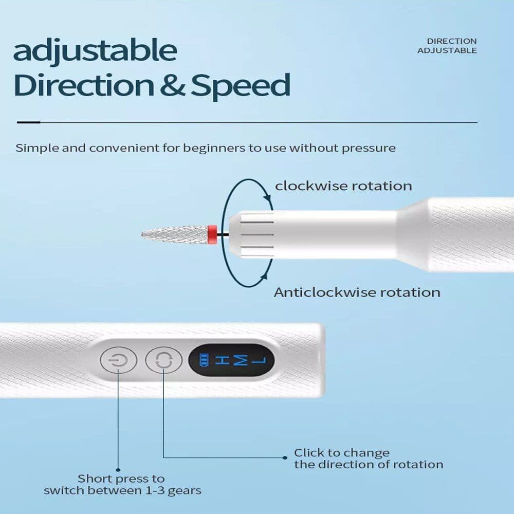 image-Electric Nail Drill Machine with Charging Base Electric Nail Sander