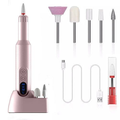 image-Electric Nail Drill Machine with Charging Base Electric Nail Sander