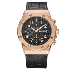 image-Street Fashion Men's Quartz Watch With Leather Strap