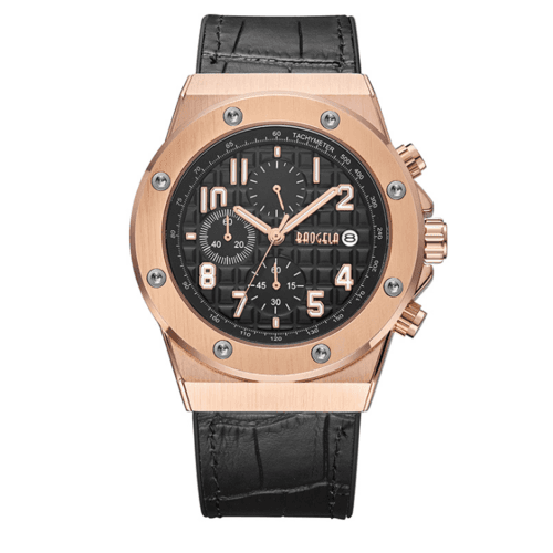 image-Street Fashion Men's Quartz Watch With Leather Strap