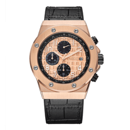 image-Street Fashion Men's Quartz Watch With Leather Strap