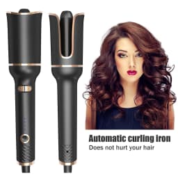 image-Black Automatic Spiral Electric Curling Iron Negative Ion