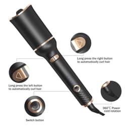 image-Black Automatic Spiral Electric Curling Iron Negative Ion