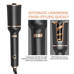 image-Black Automatic Spiral Electric Curling Iron Negative Ion