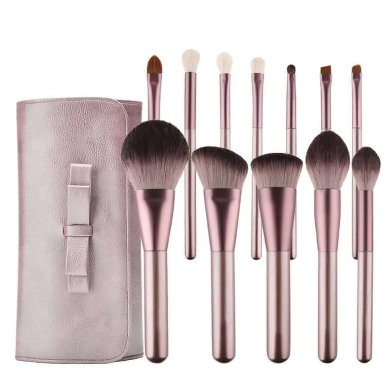 image-12pcs Grapes Makeup Brushes Set Microcrystalline Silk Cosmetic Bag