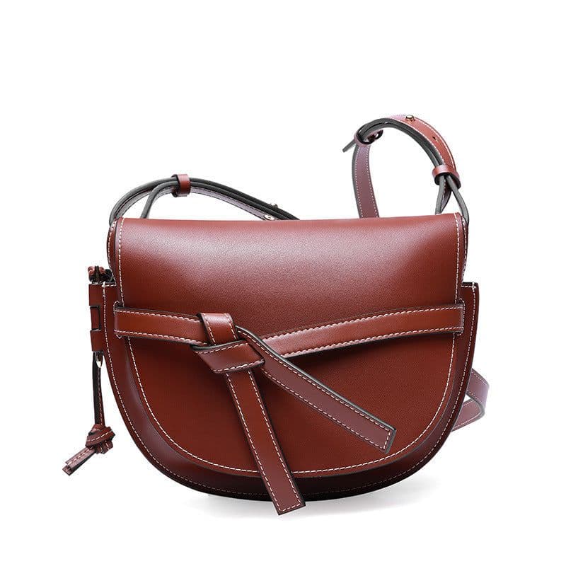 image-Women's Two-layer Cowhide Shoulder Bag