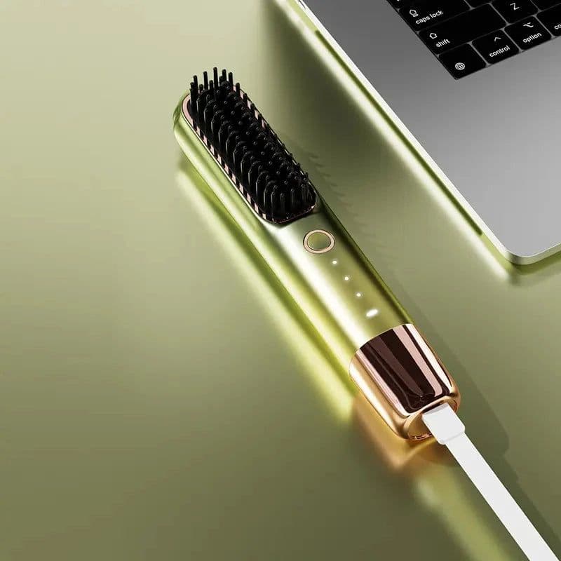image-Portable Multifunctional Heating Comb Ptc 2 In 1 Hair Curler Hot Comb