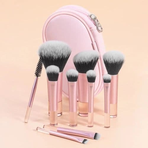 image-10Pcs Mini Makeup Brush Set Powder Eyeshadow Foundation Blush Blender
