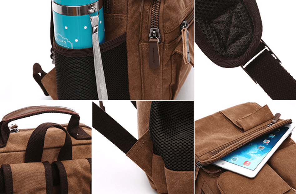 image-High Quality Outdoor Canvas Business Backpack For Men