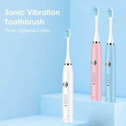 image-2 Heads Sonic Electric Toothbrush Teeth Clean Tool Soft Hair Tartar