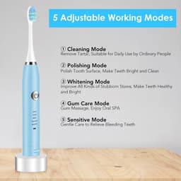 image-2 Heads Sonic Electric Toothbrush Teeth Clean Tool Soft Hair Tartar