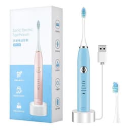 image-2 Heads Sonic Electric Toothbrush Teeth Clean Tool Soft Hair Tartar