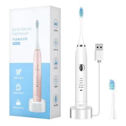 image-2 Heads Sonic Electric Toothbrush Teeth Clean Tool Soft Hair Tartar
