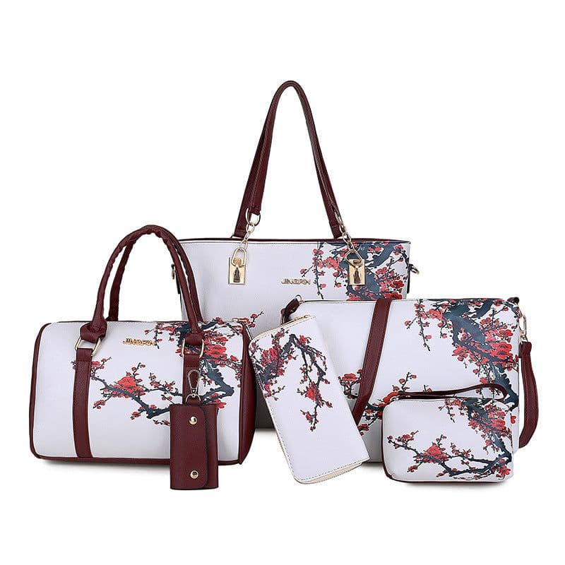 image-Six-Piece Printed One-Shoulder Handbags For Women