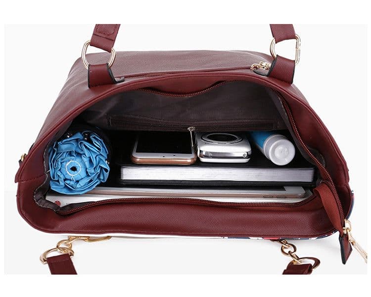 image-Six-Piece Printed One-Shoulder Handbags For Women
