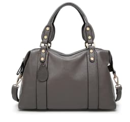 image-Women's Gray Simple Messenger Bag