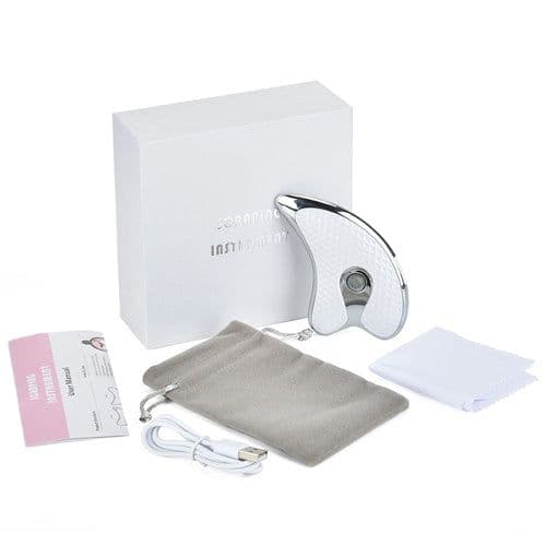 image-Electric Facial Scraper Red Blue LED Light Face Lift Devices GuaSha