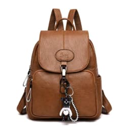 image-Soft Leather Anti-theft Travel Backpack For Women