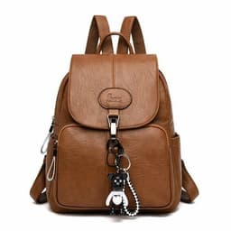 image-Soft Leather Anti-theft Travel Backpack For Women