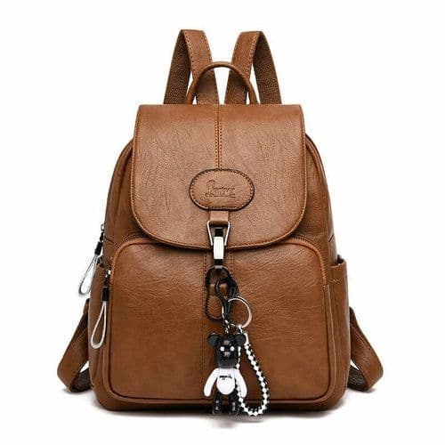 image-Soft Leather Anti-theft Travel Backpack For Women