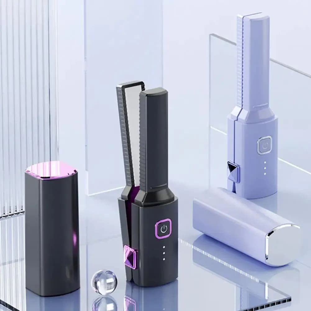 image-Compact Hair Straightener Electric Hair Straightener Portable Cordless
