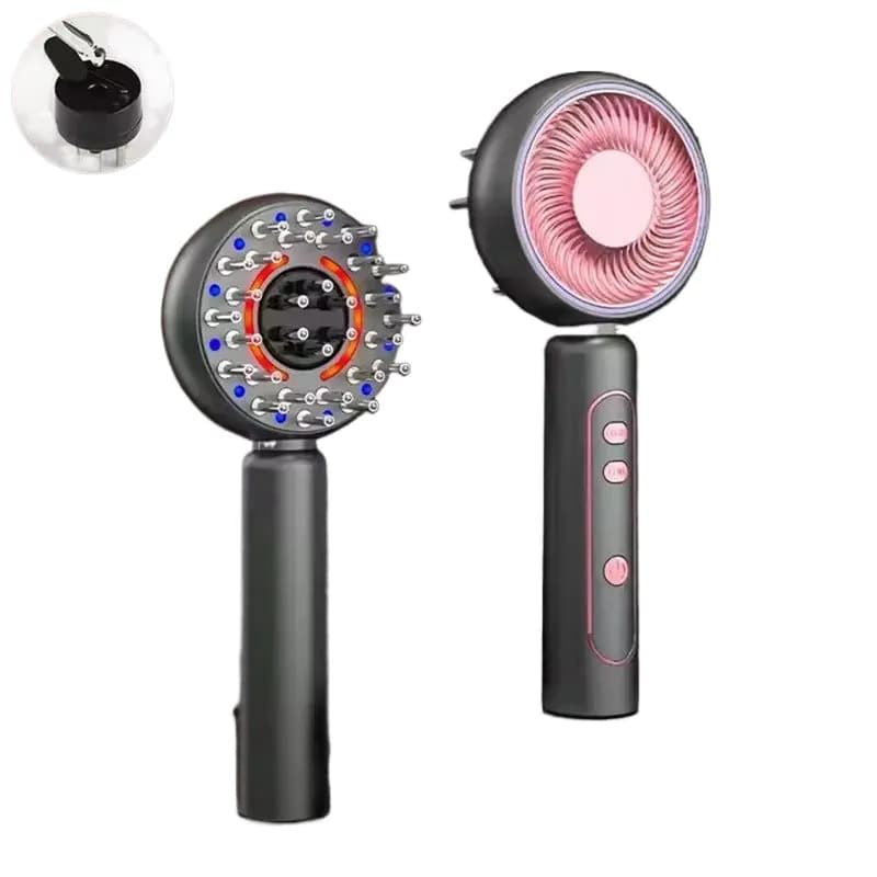image-Electric Massage Hair Comb Red Light Vibration Head Massager Brushes