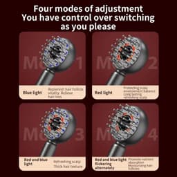 image-Electric Massage Hair Comb Red Light Vibration Head Massager Brushes