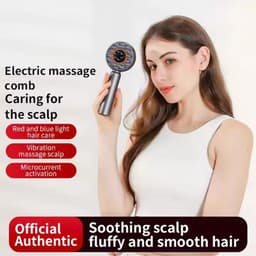 image-Electric Massage Hair Comb Red Light Vibration Head Massager Brushes