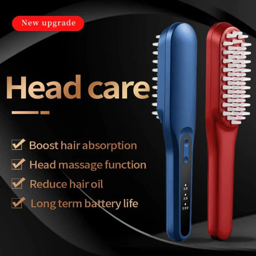 image-LED Light Red Phototherapy Massage Vibration Comb Electric Hair Growth