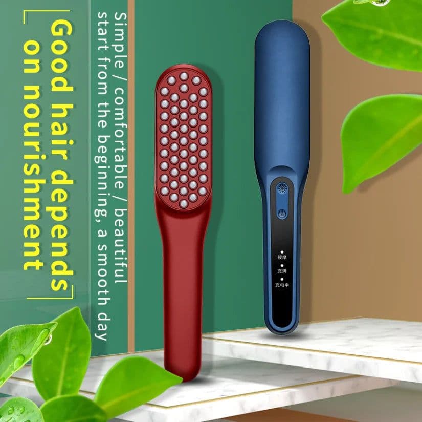 image-LED Light Red Phototherapy Massage Vibration Comb Electric Hair Growth