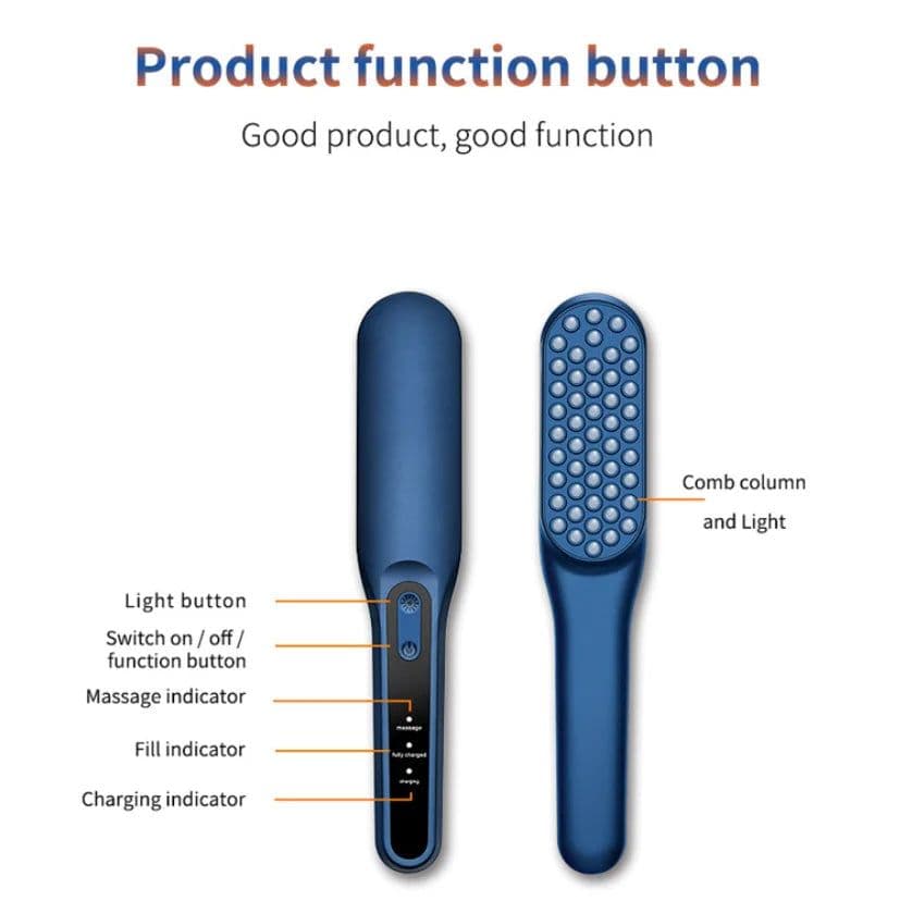 image-LED Light Red Phototherapy Massage Vibration Comb Electric Hair Growth