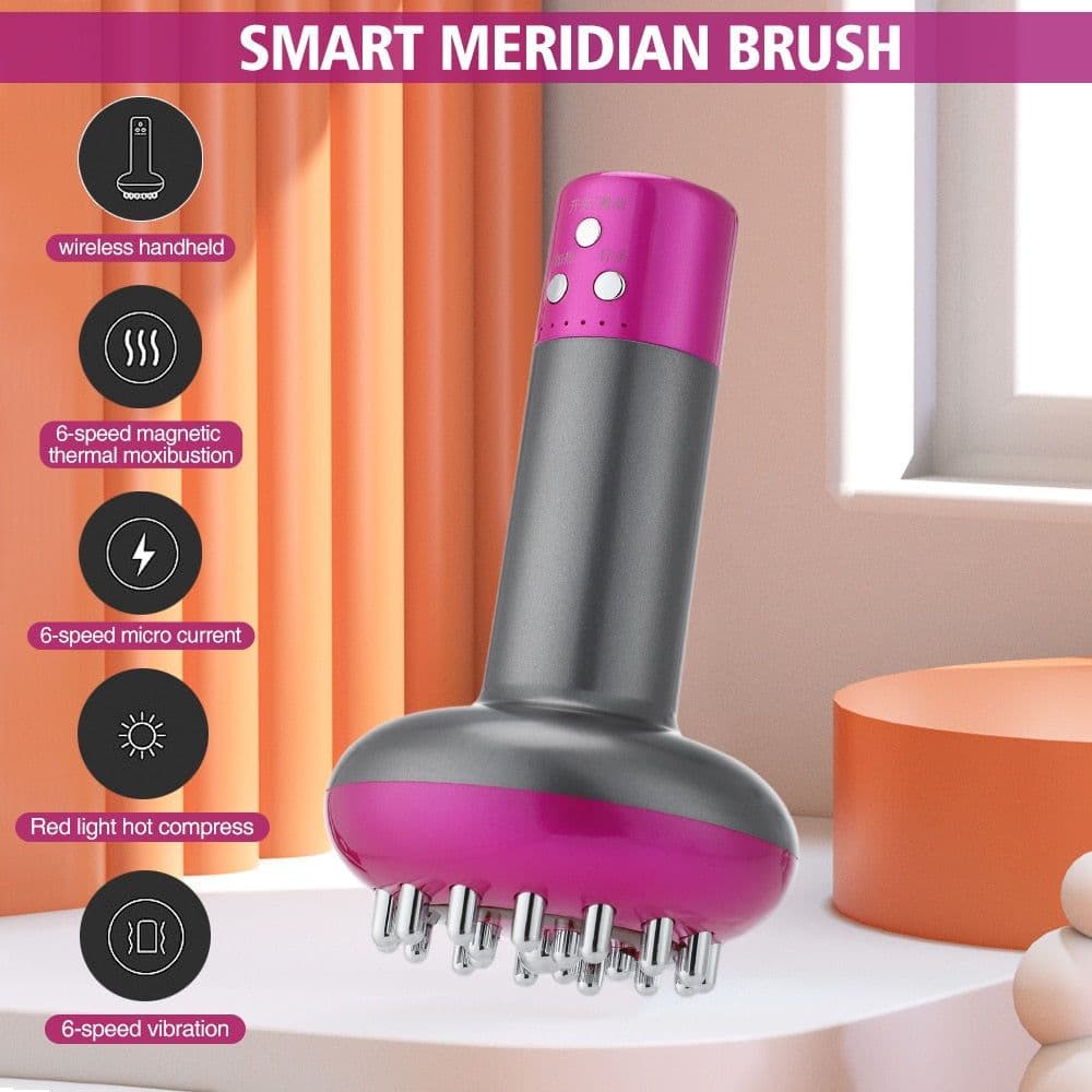 image-Electronic Meridian Brush Electric Scrapping Massager Tool Anti